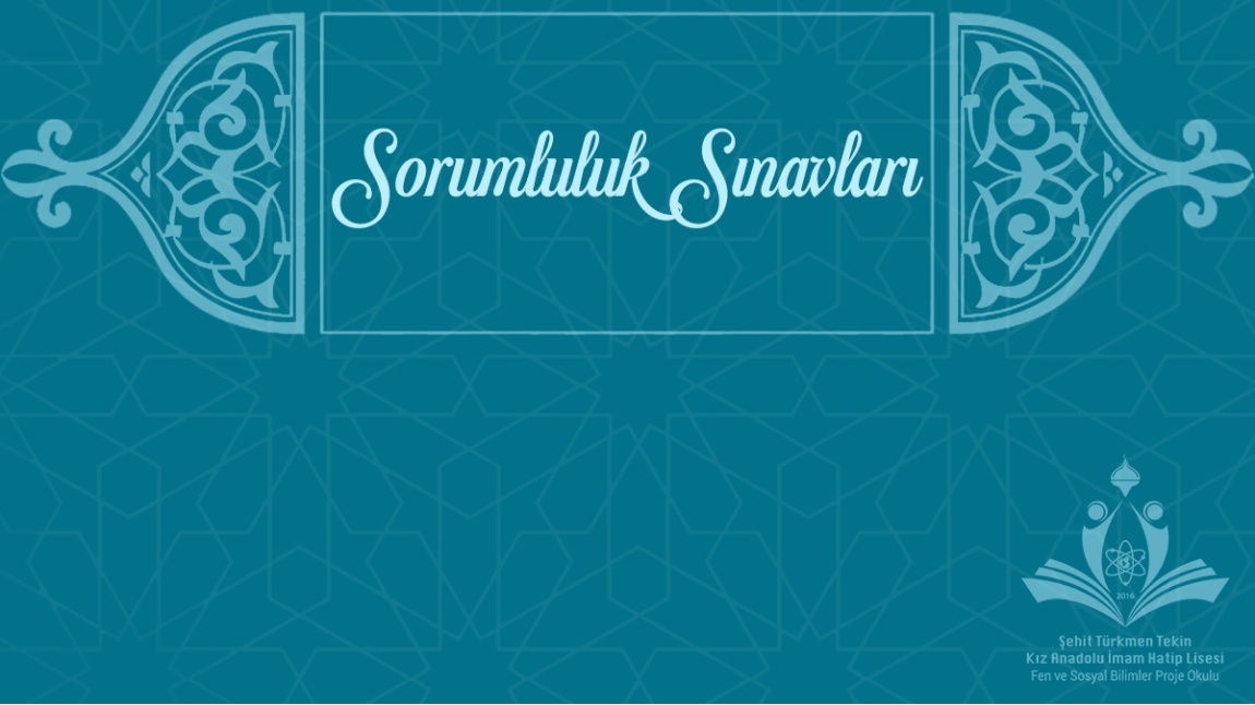 Şubat Dönemi Sorumluluk Sınav Takvimi Yayımlandı